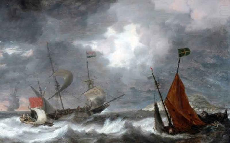 Bonaventura Peeters Sea storm with sailing ships china oil painting image